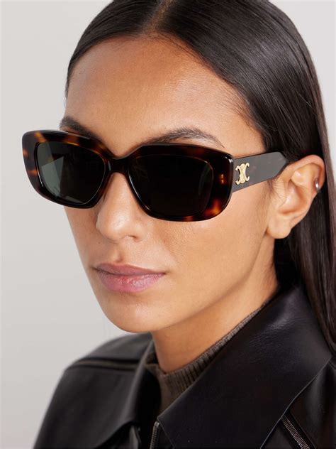 celine brown sunglasses|celine rectangular acetate sunglasses.